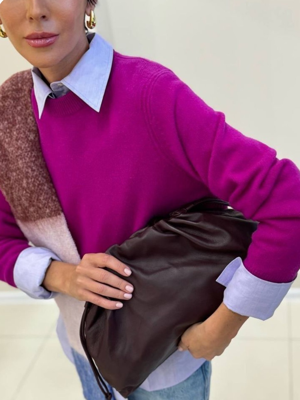 J Crew Sweater Crewneck Bright Pink Magenta Women’s XXL Preppy Academia NWT